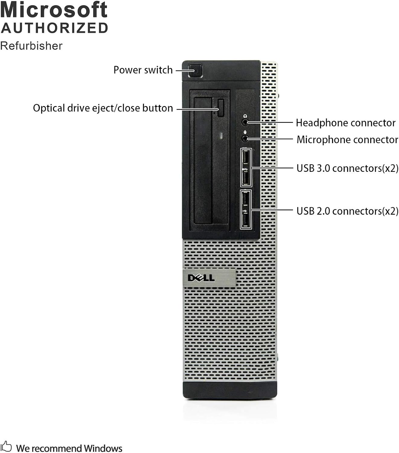 Dell Optiplex 7010 Business Desktop Computer PC (Intel Core i5-3470, 8GB RAM 256GB SSD, HDMI, WiFi, DVD-RW) Win 10 Pro with CD, 1GB Graphics